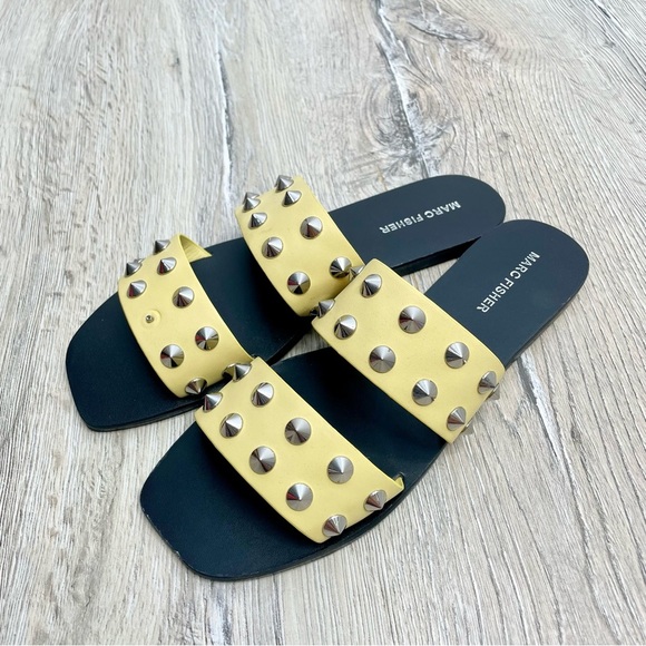 Marc Fisher Studded Flat Sandals in Yellow - Picture 7 of 10